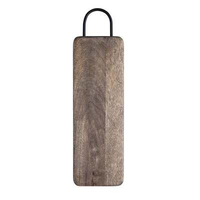 MANGO WOOD CHEESE CUTTING BOARD METAL HANDLE