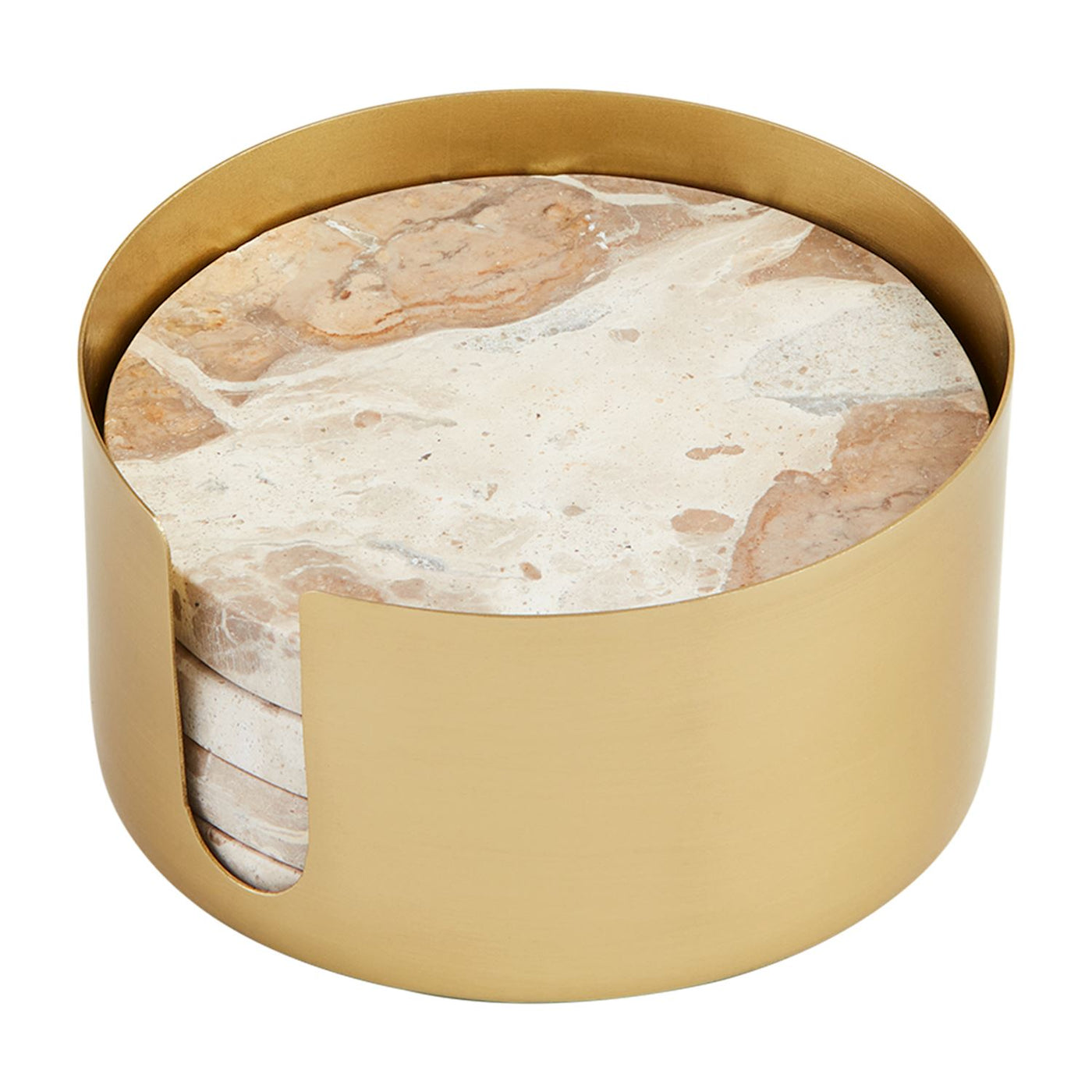 TAN MARBLE COASTER SET
