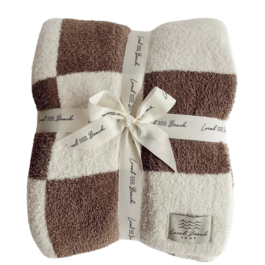 COCOA CHECKER LUXE HOME BLANKET
