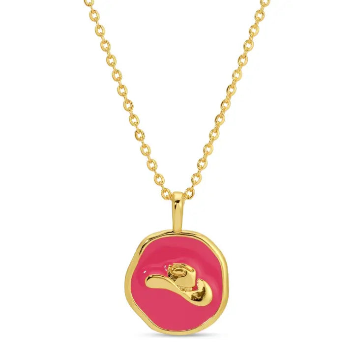 TINY COWGIRL HAT NECKLACE