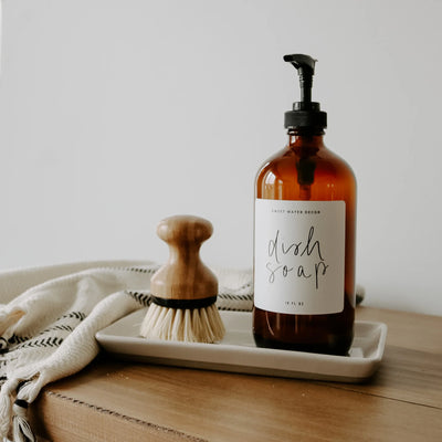 16OZ AMBER GLASS DISH SOAP