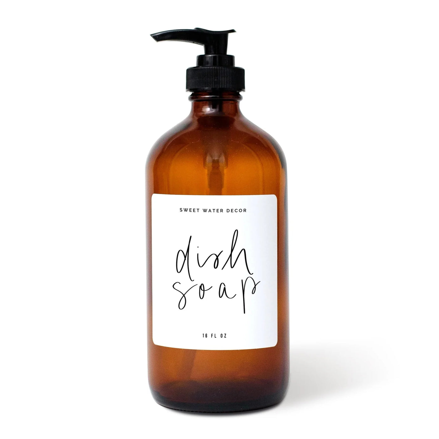 16OZ AMBER GLASS DISH SOAP