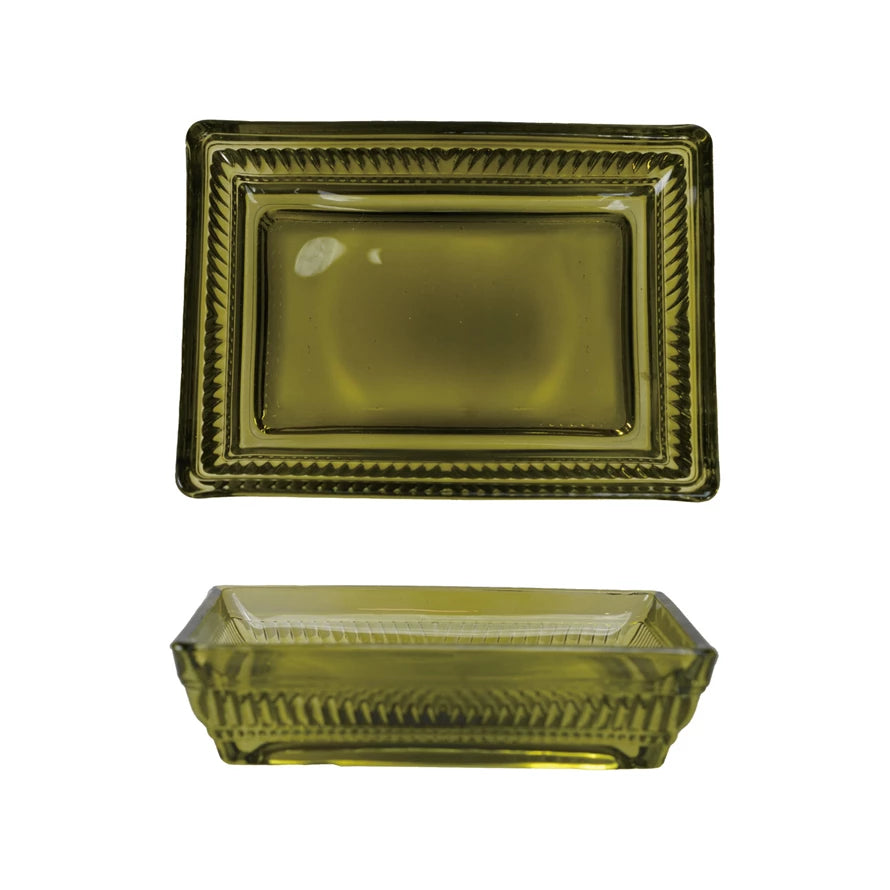 PRESSED GLASS SOAP DISH