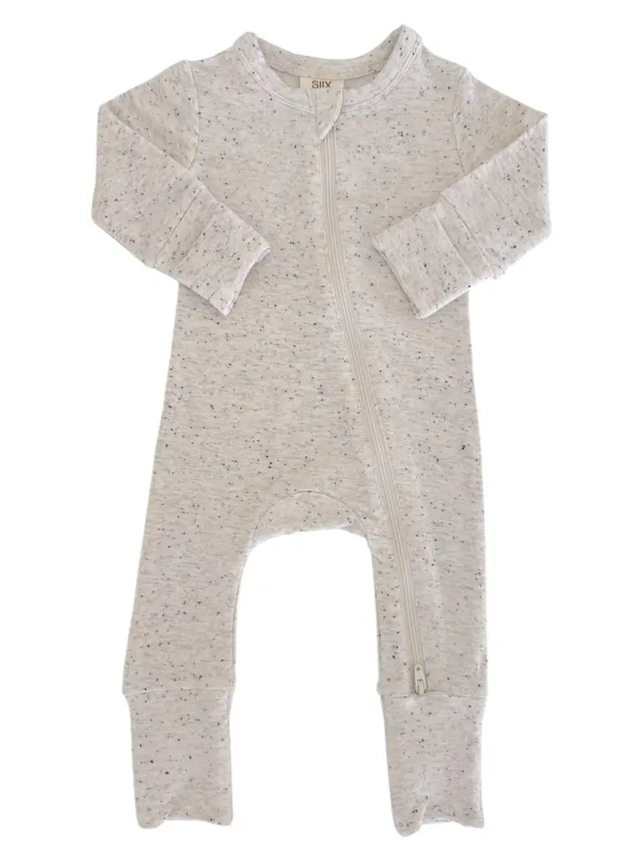 DOVE SPECKLE 2-WAY ZIP ROMPER