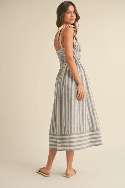 SMOCKED TOP MIDI DRESS