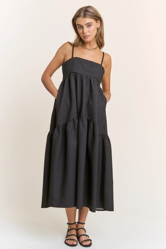 TEXTURED BLACK DRESS