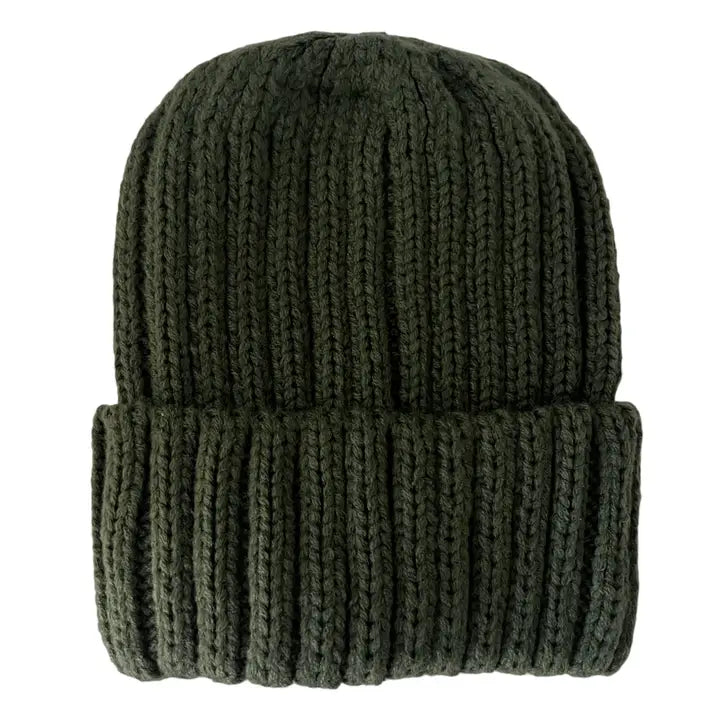 CHUNKY KNIT BEANIE - FOREST