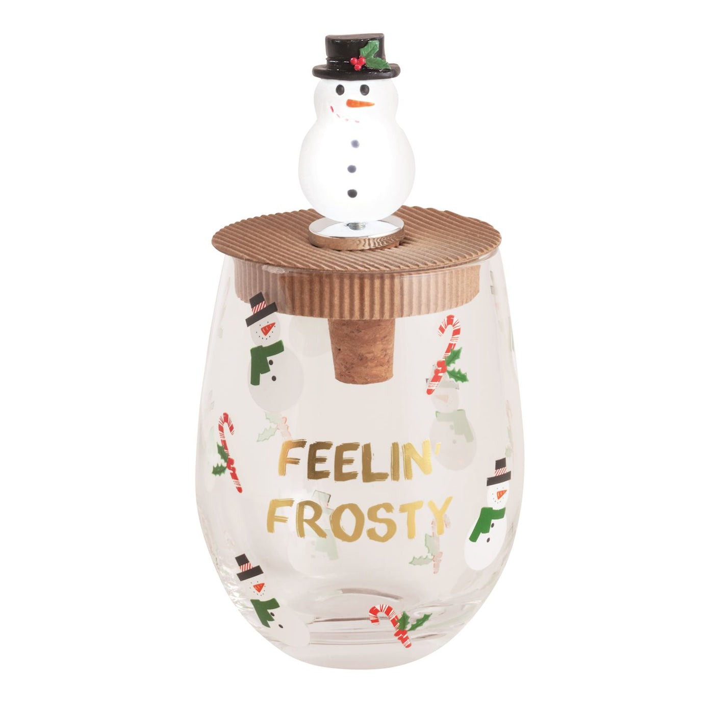 FEELIN' FROSTY CHRISTMAS WINE GLASS