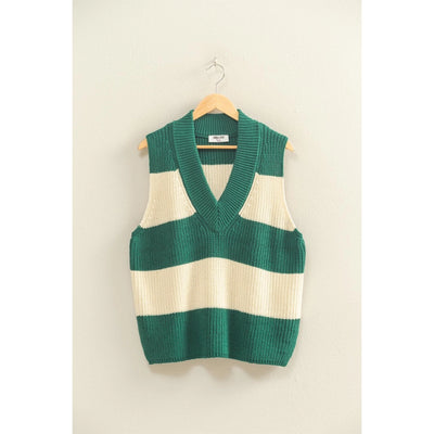 STRIPED V-NECK SWEATER VEST