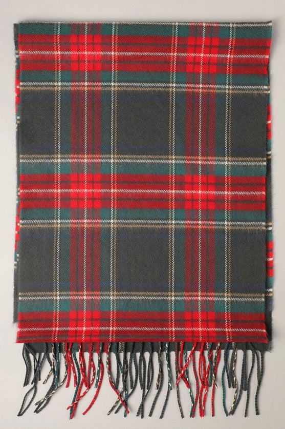 GREEN TARTAN PLAID SCARF