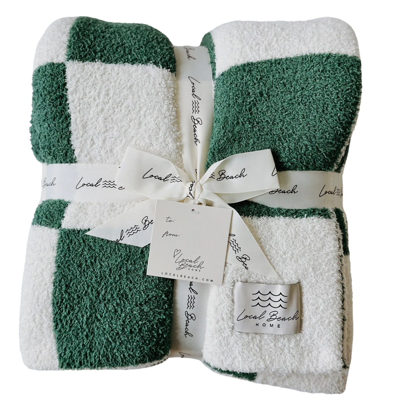 GREEN CHECKER COZY LUXE HOME BLANKET