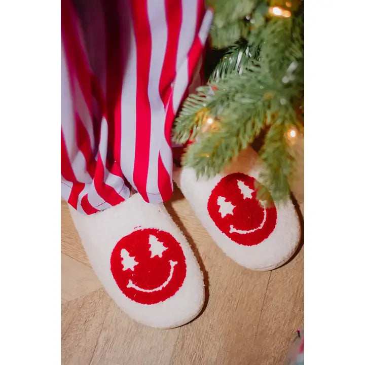 TREE EYES HAPPY CHRISTMAS SLIPPERS