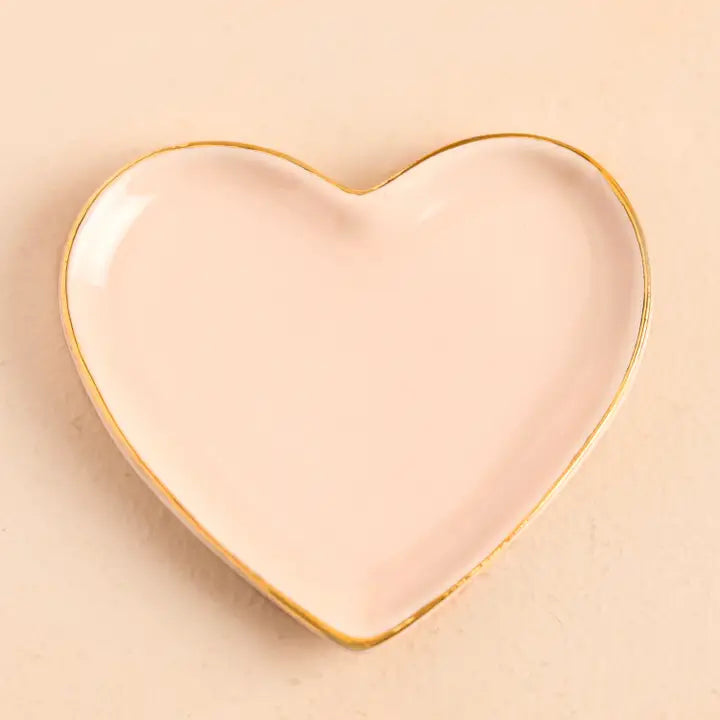 PINK CEREMIC HEART TRINKET DISH