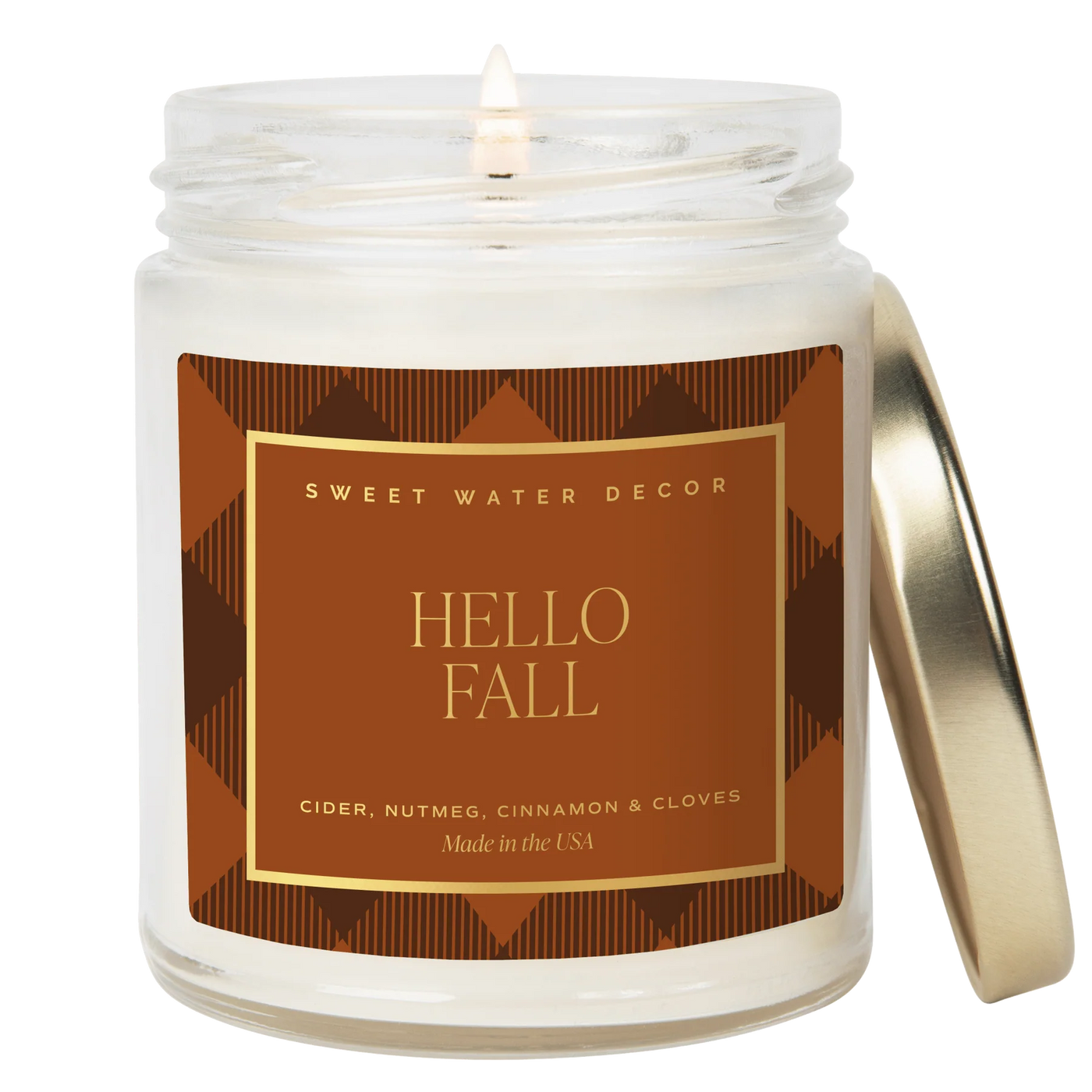 HELLO FALL PATTERN CANDLE - 9 OZ