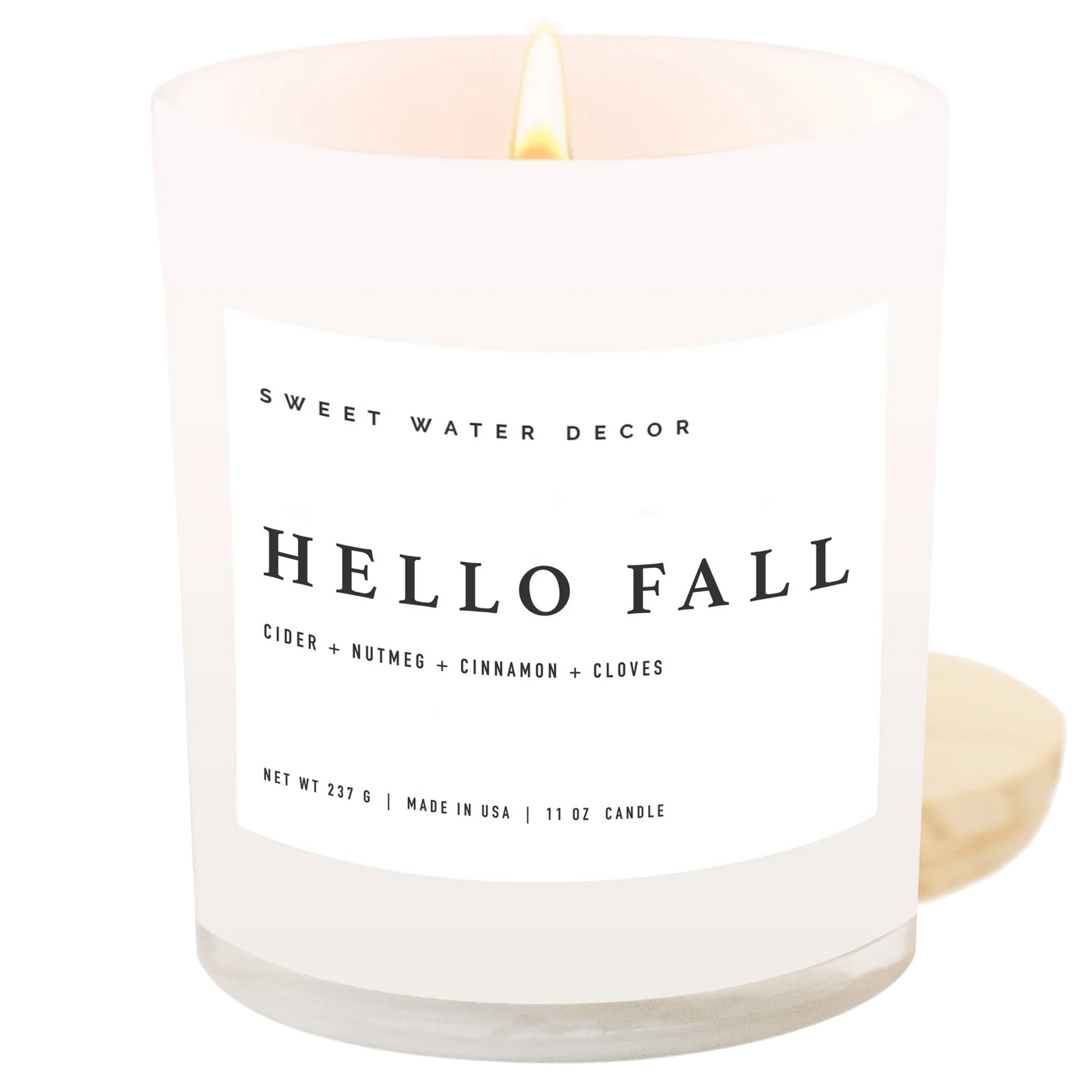 HELLO FALL SOY CANDLE - WHITE JAR - 11 OZ