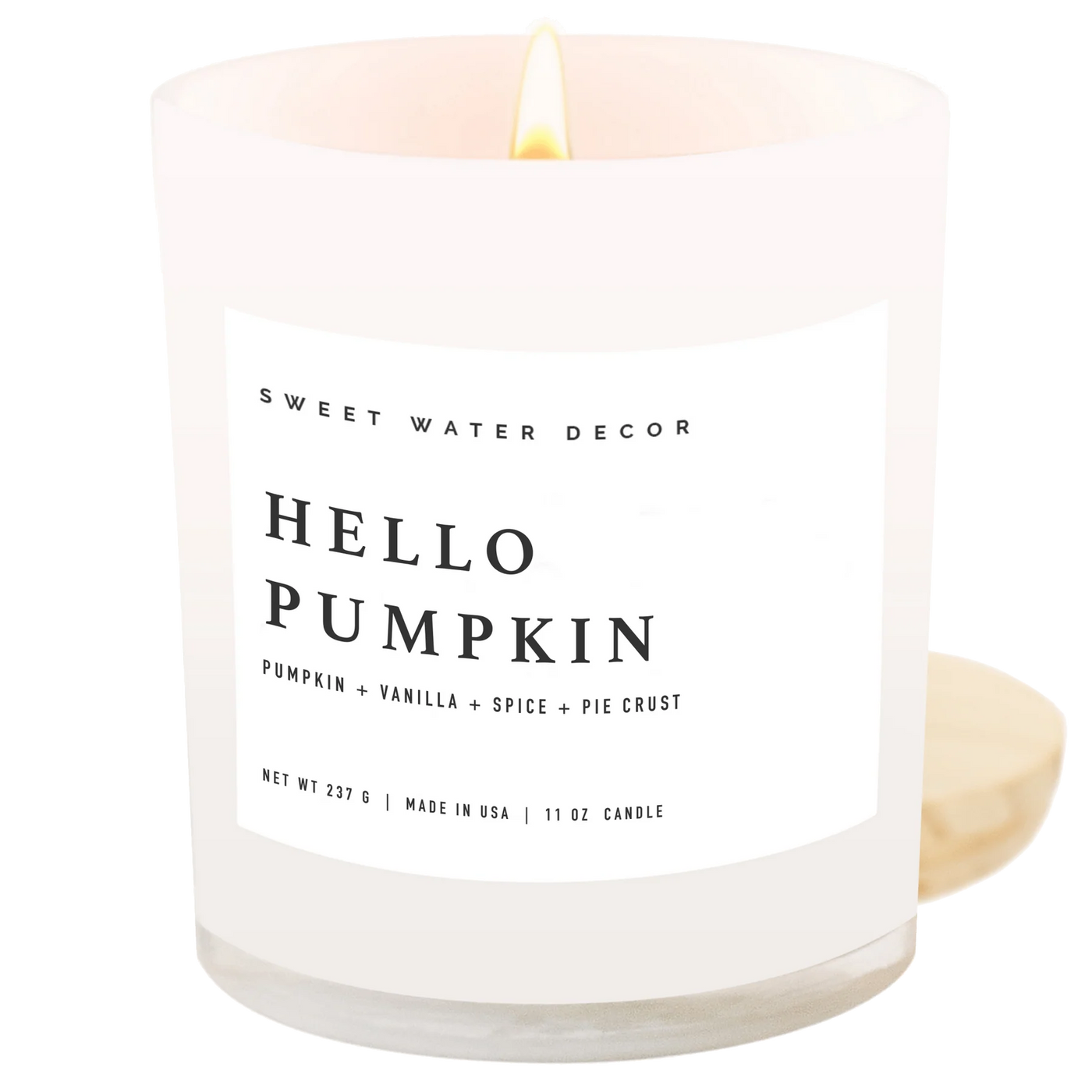 HELLO PUMPKIN SOY CANDLE - WHITE JAR - 11 OZ