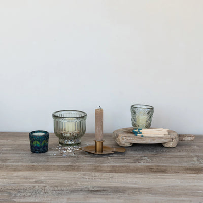 HAND-BLOWN GLASS TEALIGHT/VOTIVE HOLDER