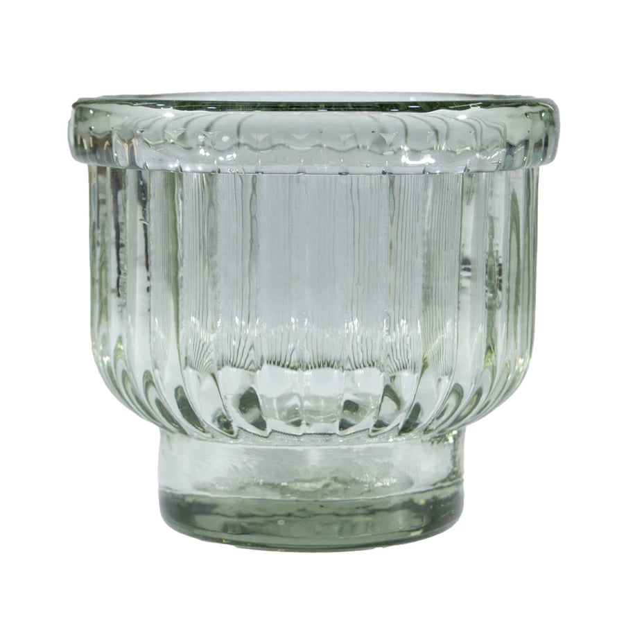HAND-BLOWN GLASS TEALIGHT/VOTIVE HOLDER