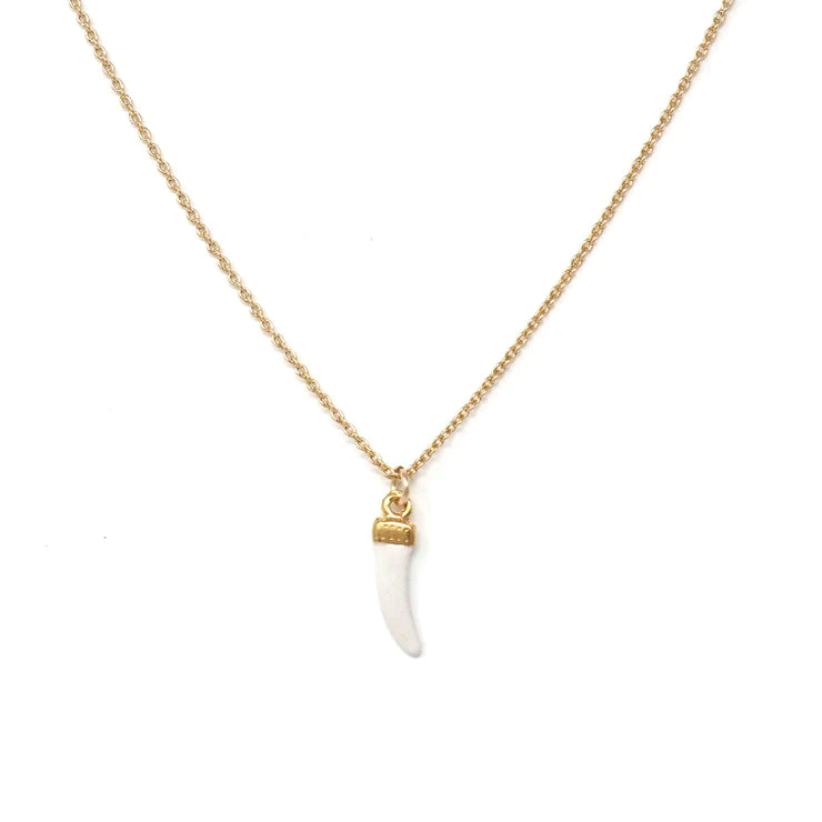 WHITE HORN NECKLACE