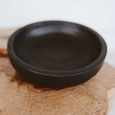 BLACK DECORATIVE WOOD BOWL