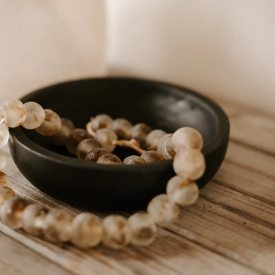 BLACK DECORATIVE WOOD BOWL