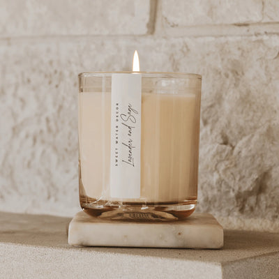 LAVENDER AND SAGE TINTED GLASS - 12 OZ CANDLE