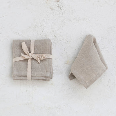 LINEN COCKTAIL NAPKIN SET