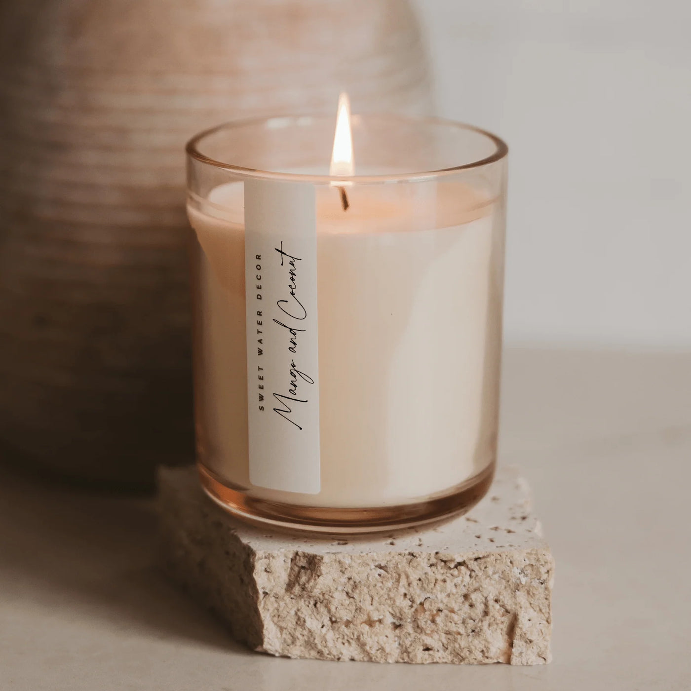 MANGO AND COCONUT TINTED GLASS - 12 OZ CANDLE