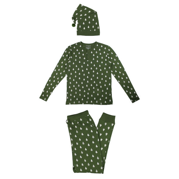 ORGANIC FROSTY PINE MEN'S PJ & CAP SET