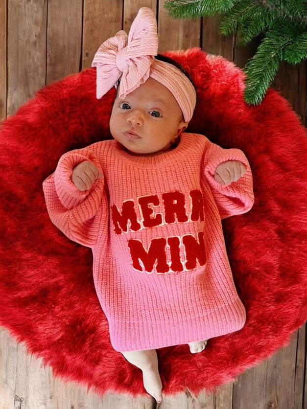 PINK MERRY MINI KNIT SWEATER