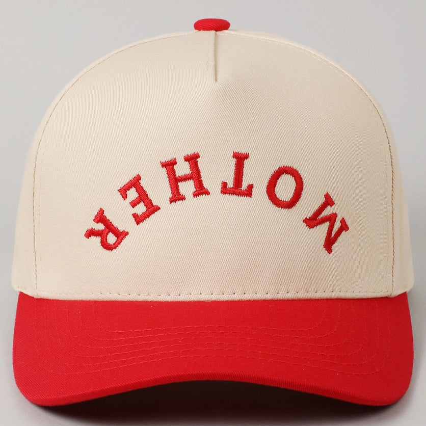 RED MOTHER EMBROIDERY HAT