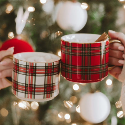 RED PLAID 14OZ MUG