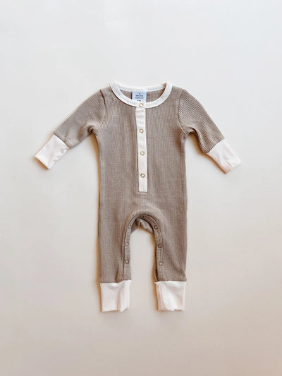 WAFFLE ROMPER - MUSHROOM