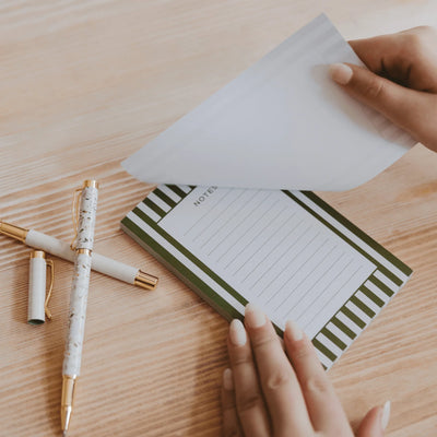 STRIPED GREEN NOTEPAD