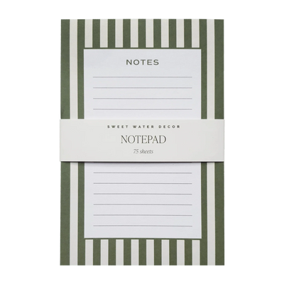 STRIPED GREEN NOTEPAD