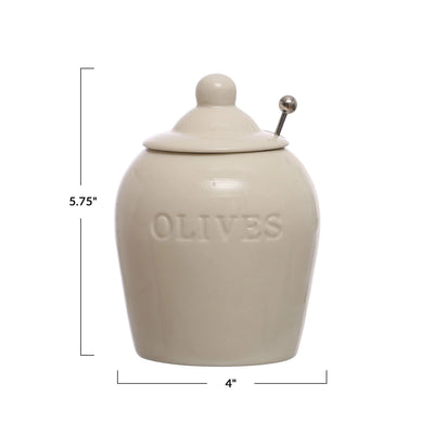 OLIVE STONEWARE JAR SET