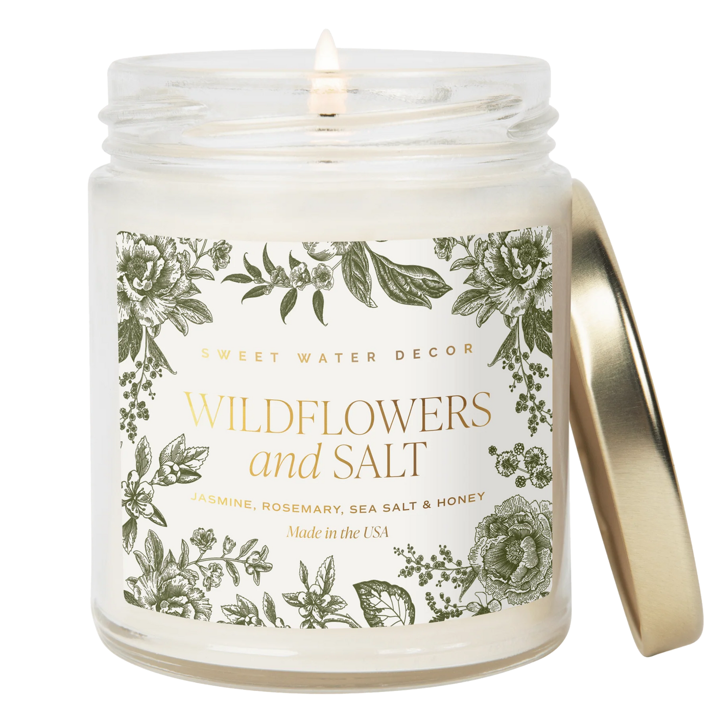 WILDFLOWERS AND SALT PATTERN CANDLE - 9 OZ