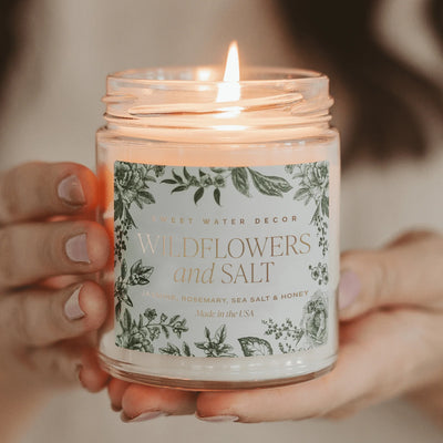 WILDFLOWERS AND SALT PATTERN CANDLE - 9 OZ