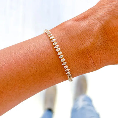 PAVE CRYSTAL CZ ADJUSTABLE BRACELET 18K