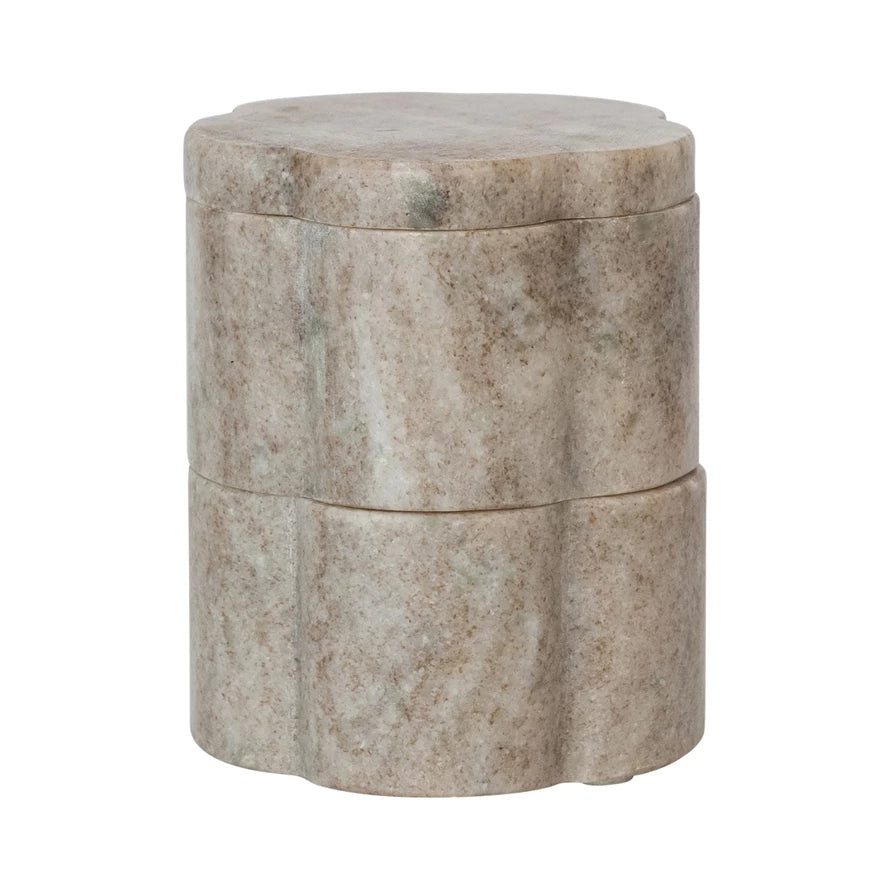 MARBLE SCALLOPED STACKABLE PINCH POTS