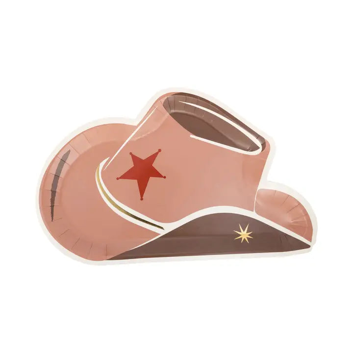 COWBOY TAN HAT SHAPED PLATE