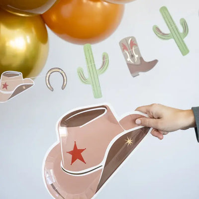 COWBOY TAN HAT SHAPED PLATE
