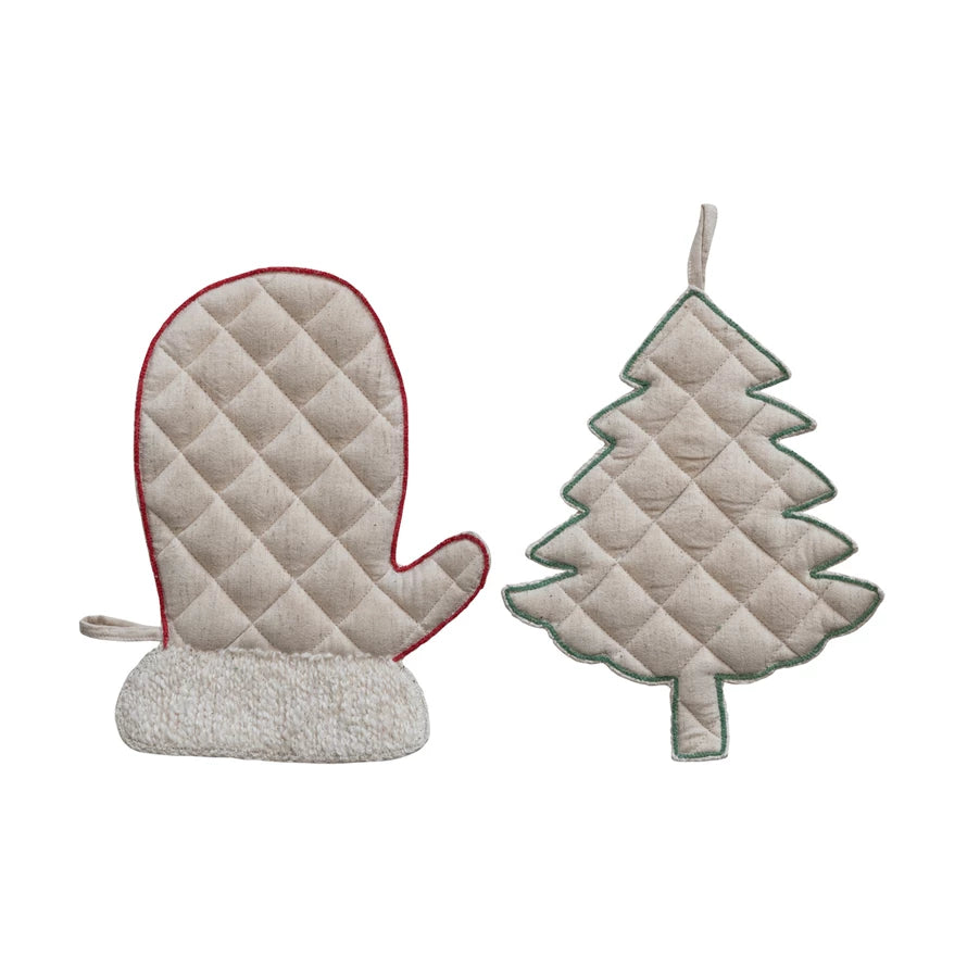 QUILTED & LINEN POT HOLDER