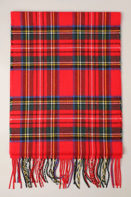 RED TARTAN PLAID SCARF