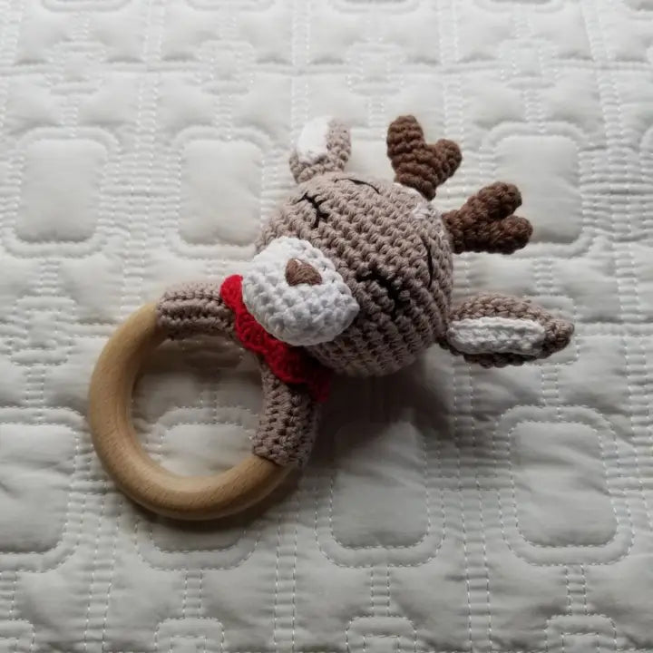 REINDEER HAND CROCHETED RATTLE