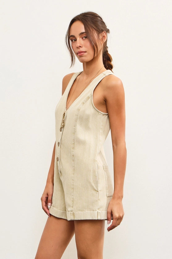 LIGHT OLIVE ROMPER