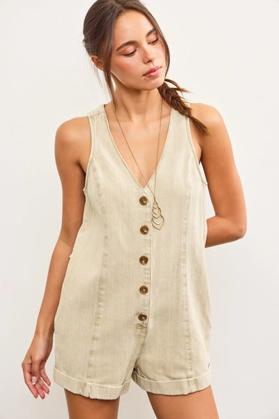 LIGHT OLIVE ROMPER