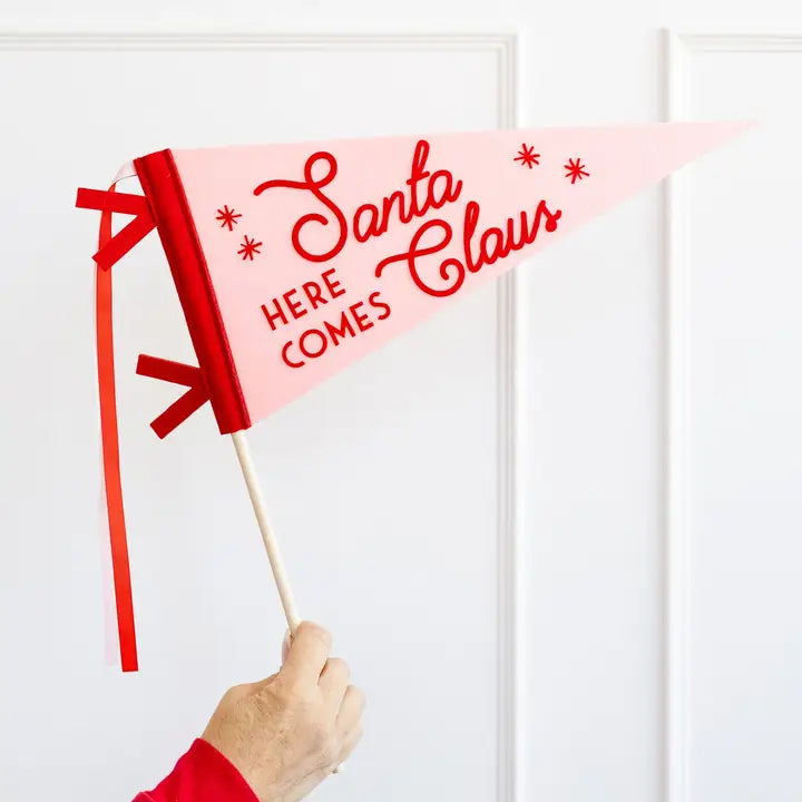 WHIMSY SANTA FELT PENNANT FLAG