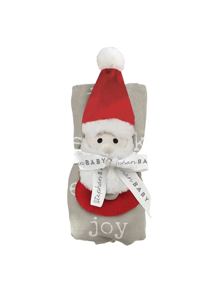 HOLIDAY CHEER SWADDLE + SANTA RATTLE