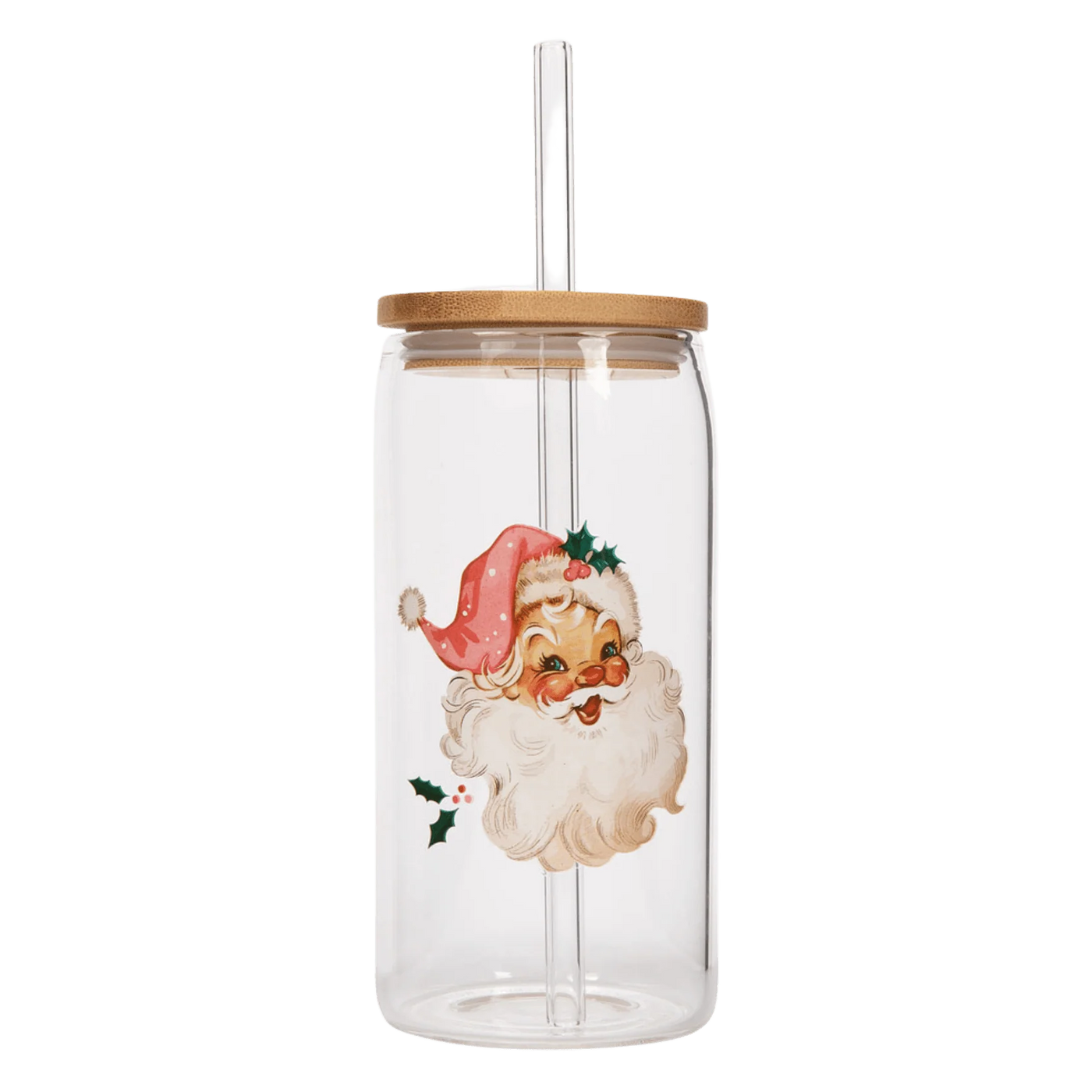 VINTAGE SANTA 17OZ CAN GLASS